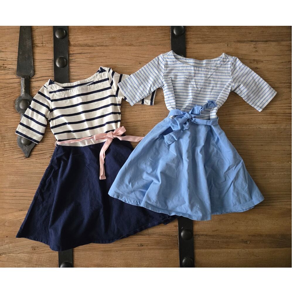 Hope and Henry Blue and White Stripe Half Sleeve Dress Bundle XS